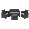 Jabulani 4-Piece Rattan Patio Set with Cushions