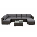 Nova 7-Seater Modular Rattan Patio Set with Glass Coffee Table and Cushions