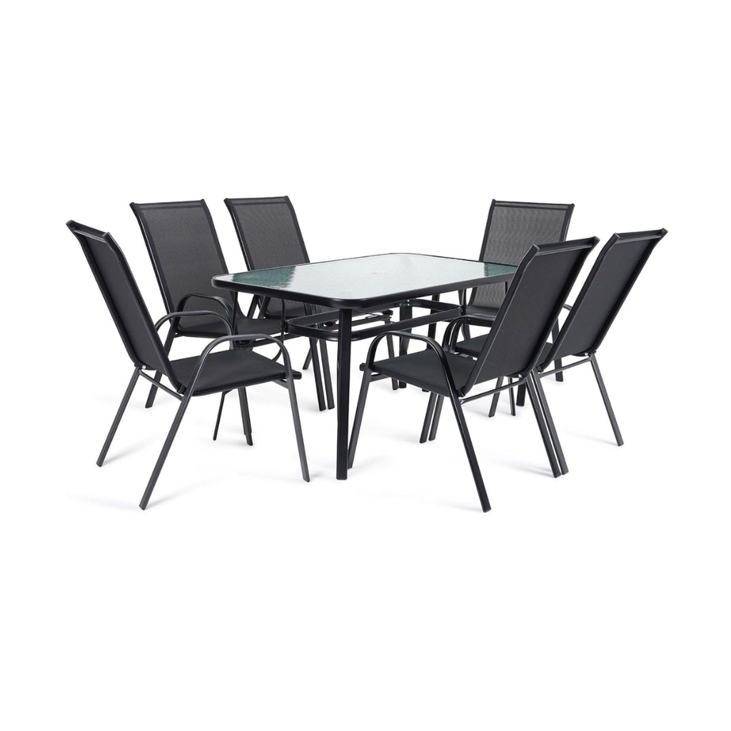 6-Seater Outdoor Glass Dining Set