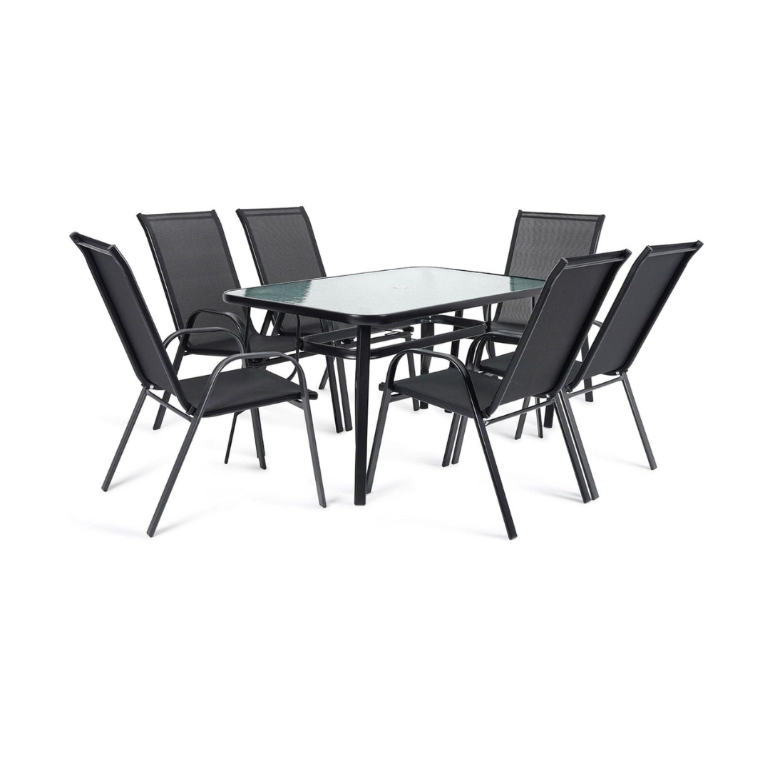 6-Seater Outdoor Glass Dining Set