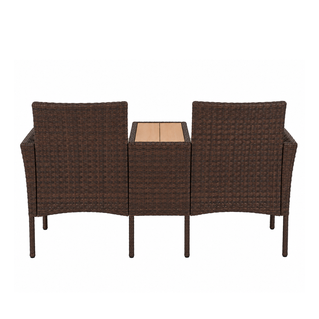 2-Seater Outdoor Loveseat with Centre Table