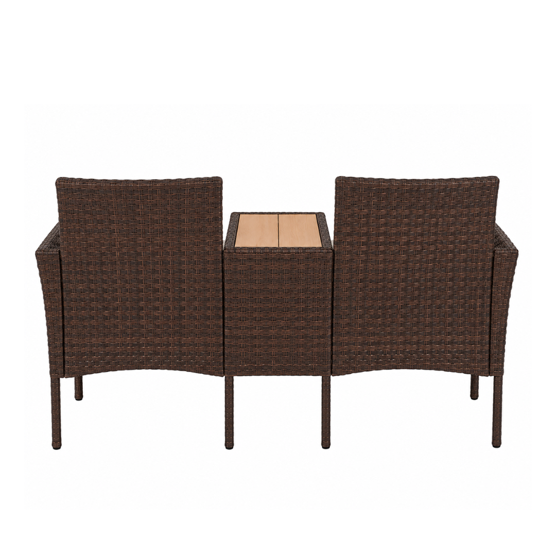 2-Seater Outdoor Loveseat with Centre Table