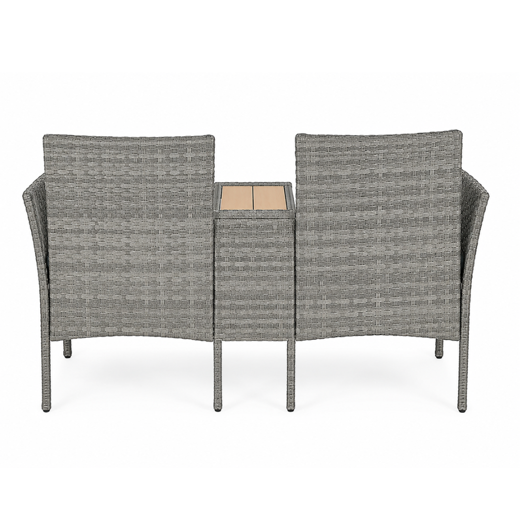2-Seater Outdoor Loveseat with Centre Table