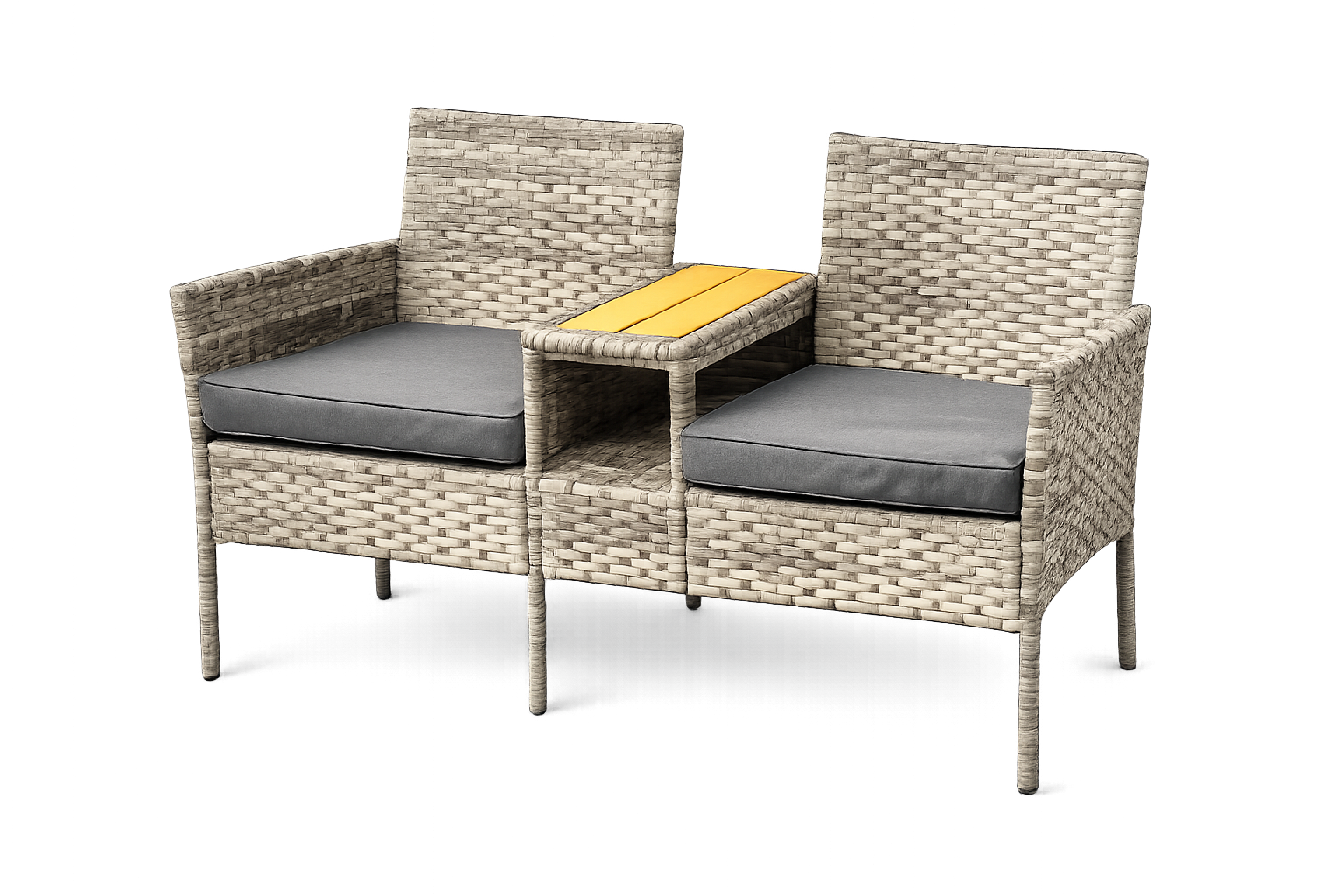 2-Seater Outdoor Loveseat with Centre Table