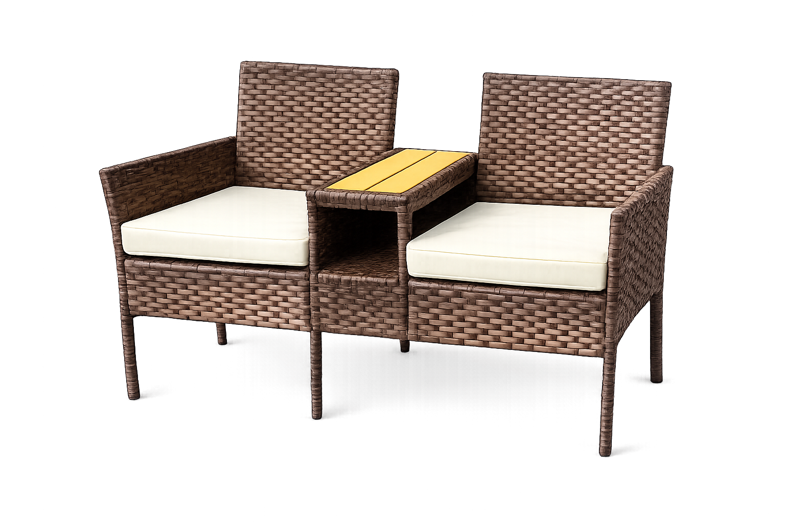 2-Seater Outdoor Loveseat with Centre Table