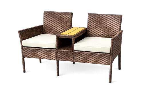 2-Seater Outdoor Loveseat with Centre Table