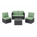 Nova 4-Seater Modular Rattan Patio Set with Glass Coffee Table & Cushions