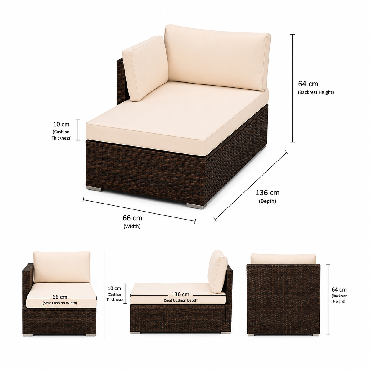 Nova 9 - Seater Modular Rattan Patio Set with Glass Coffee Table & Cushions